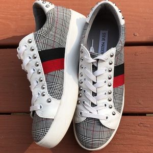 Steve Madden plaid sneakers with stud detail